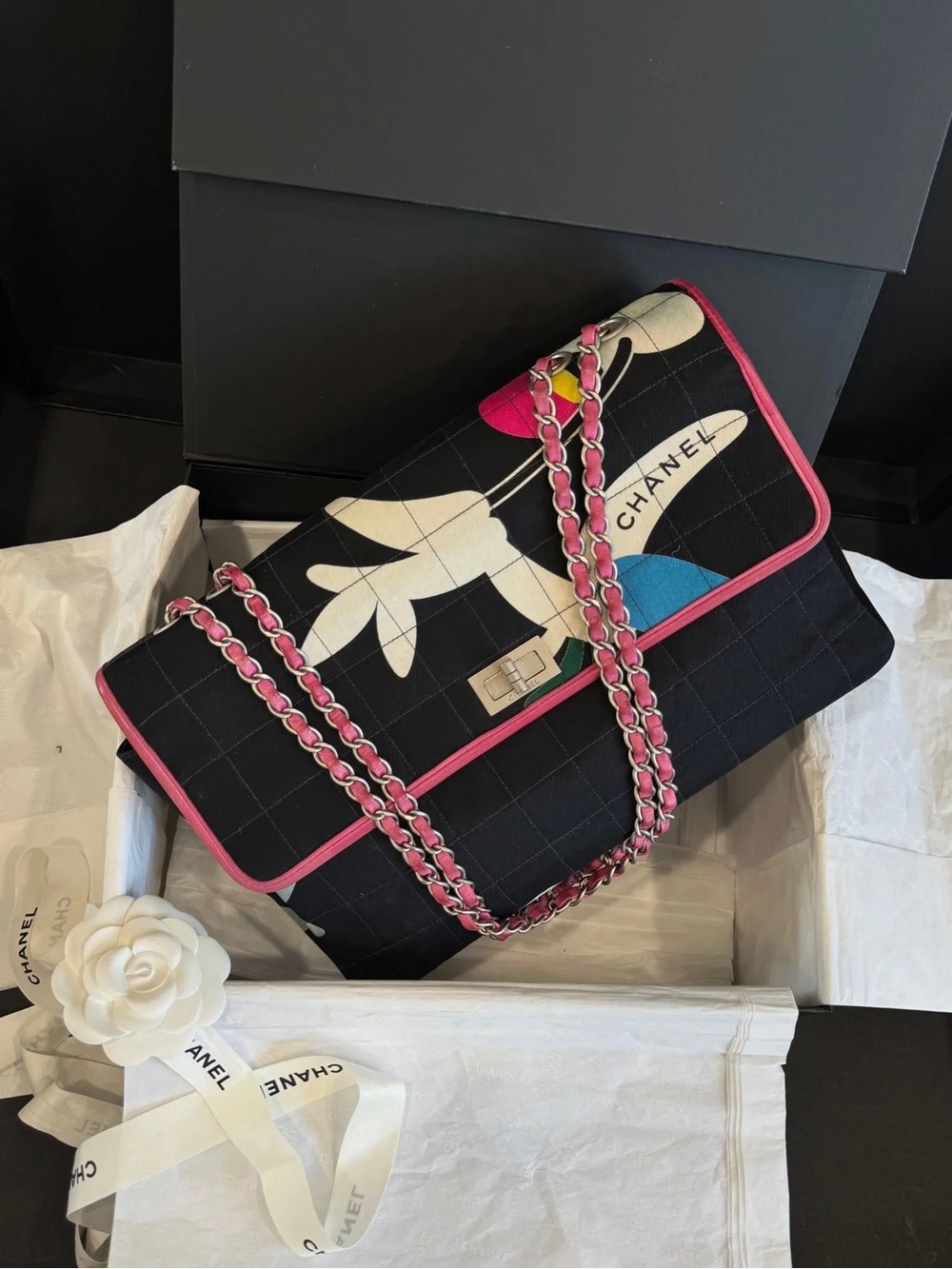 Chanel Vintage Reissue Single Flap Quilted Chocolate Bar Shoulder Bag